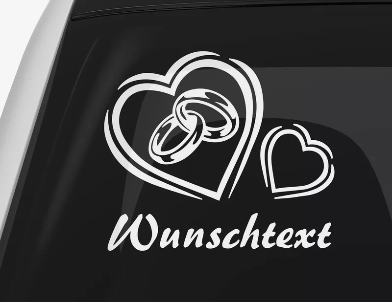 Autoaufkleber Ringe der Herzen Autoaufkleber Ringe der Herzen