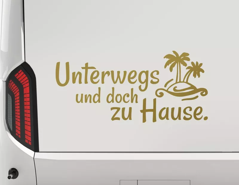 Autoaufkleber Unterwegs und doch zu Hause