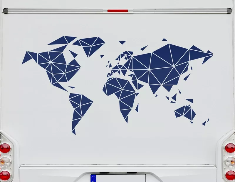 Autoaufkleber Weltkarte Polygon