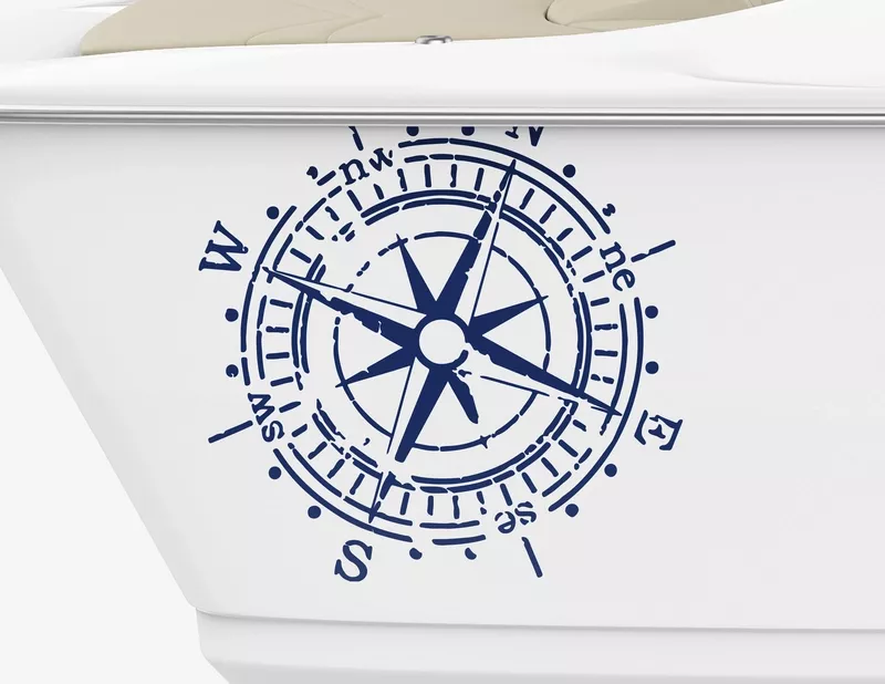 Bootsaufkleber Grunge Wind Rose