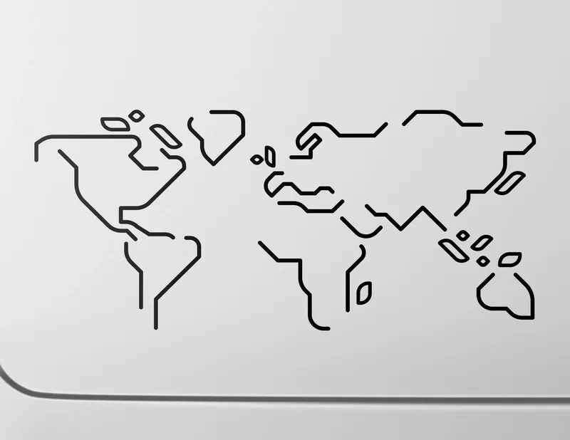 Autoaufkleber Modern Travel Map