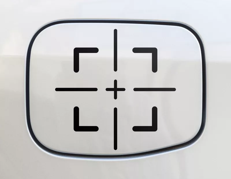 Autoaufkleber Fadenkreuz eckig 