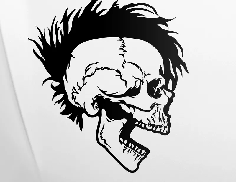Autoaufkleber Iro Skull Punk