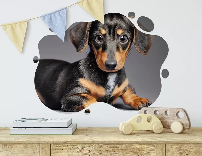 Wandtattoo Dackel Welpe Wiener