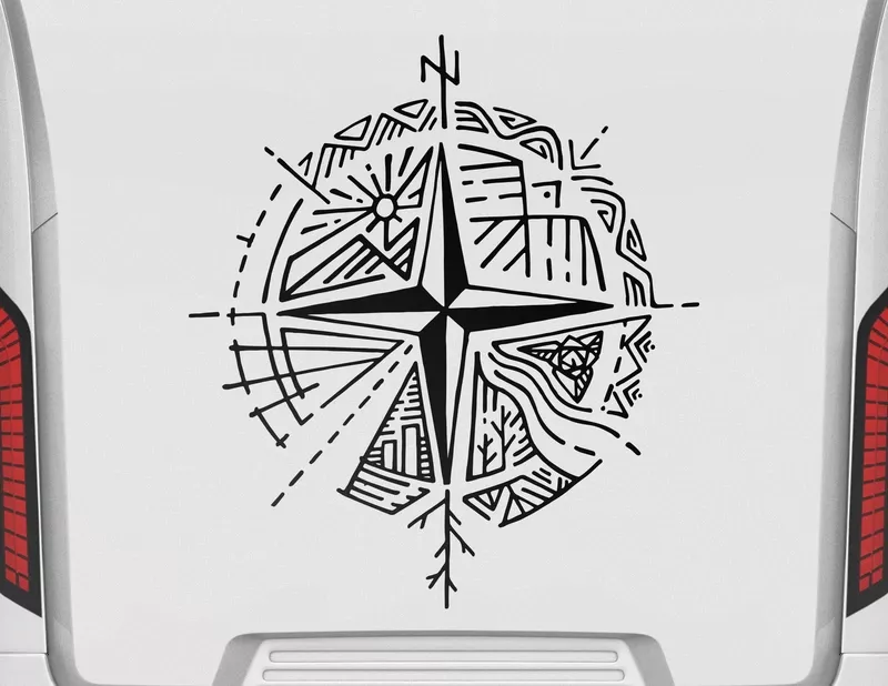 Autoaufkleber Abstrakter Welten-Kompass