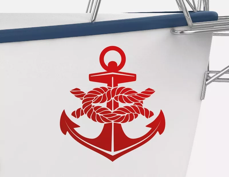 Bootsaufkleber "Anker mit Knoten": Anker lichten - es geht auf große Fahrt! Bootsaufkleber "Anker mit Knoten": Anker lichten - es geht auf große Fahrt!