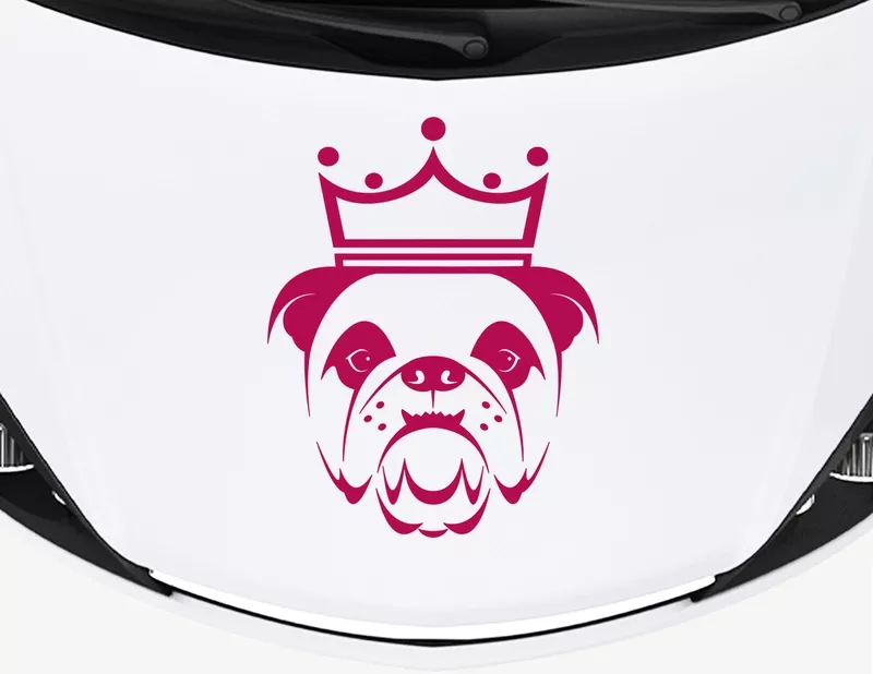 Autoaufkleber Bulldogge Churchill: Königlich & very British!