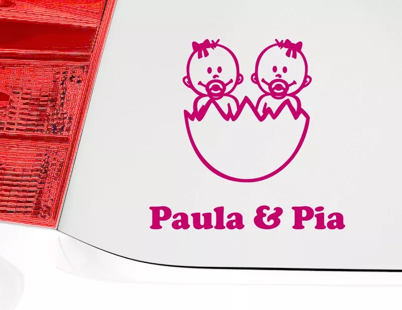 Autoaufkleber "Egg Sisters" Niedliches Doppel in Eierschale Autoaufkleber "Egg Sisters" Niedliches Doppel in Eierschale