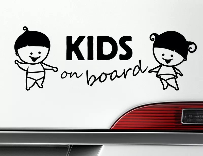 Autoaufkleber "Kids on Board" macht Kindern und Eltern Spaß Autoaufkleber "Kids on Board" macht Kindern und Eltern Spaß