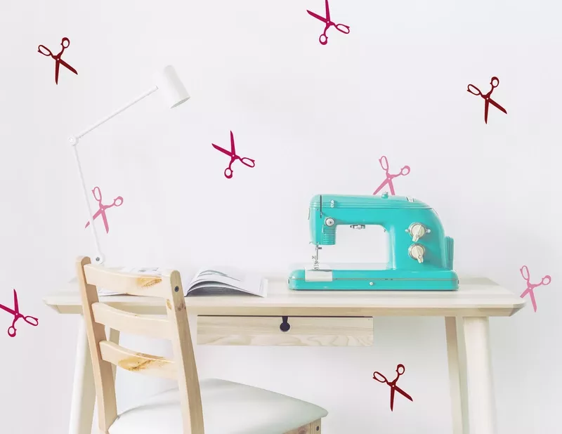 Wandtattoo „Scherenwelt“ fürs Arbeitszimmer