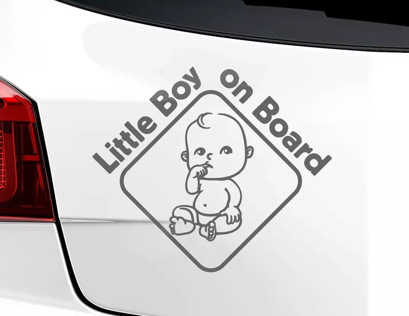 Autoaufkleber "Boy on the Road" mit süßem Baby-Jungen Autoaufkleber "Boy on the Road" mit süßem Baby-Jungen