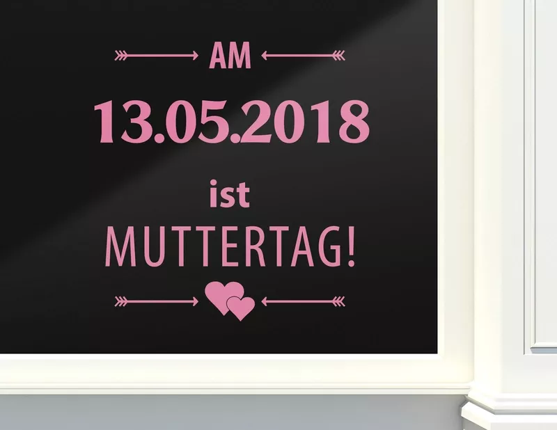 Schaufenster-Aufkleber: Muttertag mit Wunschdatum