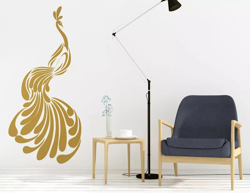 Wandtattoo „Vintage Pfau“ für Extravaganz im Raum