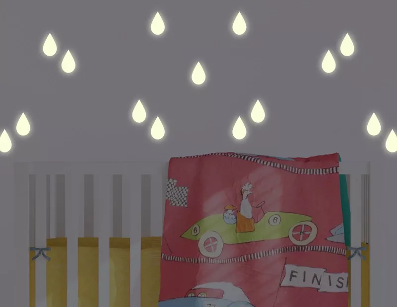 I’m singing in the rain... Leuchtsticker-Wandtattoo Rain Drops