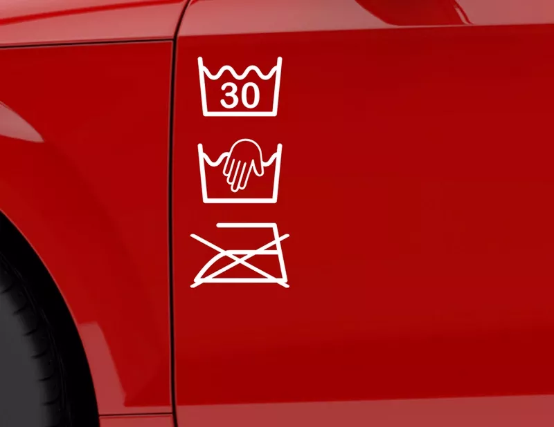 Autoaufkleber "Waschanleitung": Der Pflegehinweis für's Auto Autoaufkleber "Waschanleitung": Der Pflegehinweis für's Auto