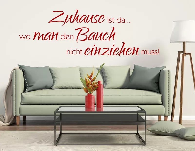 Wandtattoo „Bauch einziehen“ für ein Wohlfühlfeeling