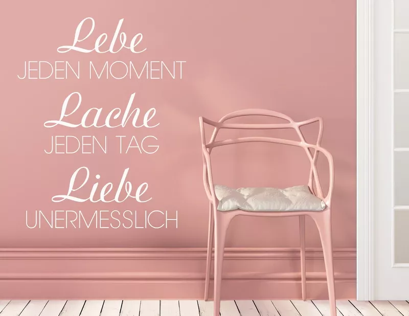 Wandtattoo Lebe, Lache, Liebe für gute Laune