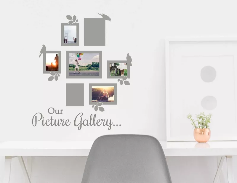 Wandtattoo Our Picture Gallery mit 7 schönen Fotorahmen