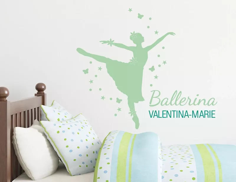 Primaballerina - Wandtattoo mit Wunschname