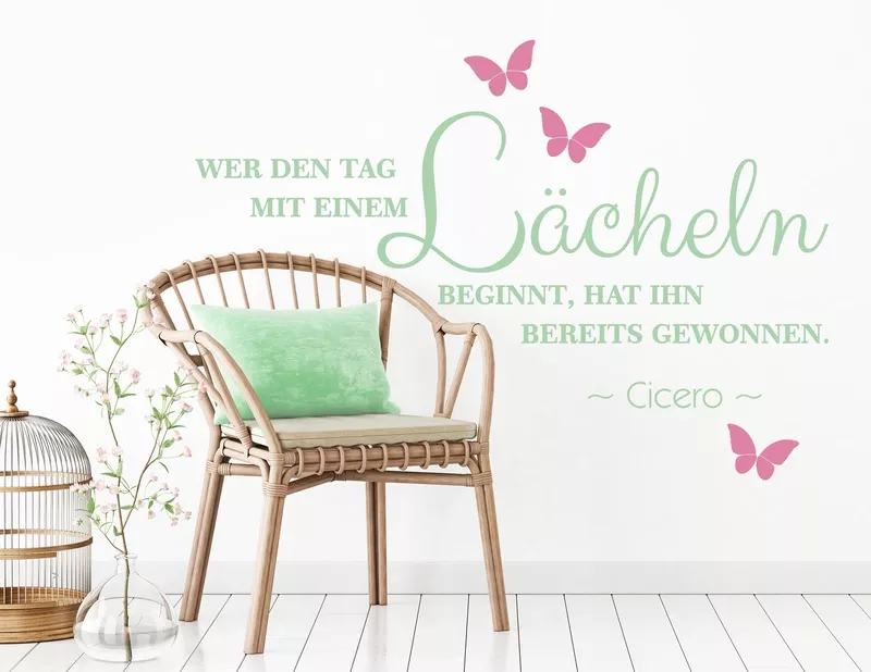 Wandtattoo „Tag mit Lächeln” für gute Laune