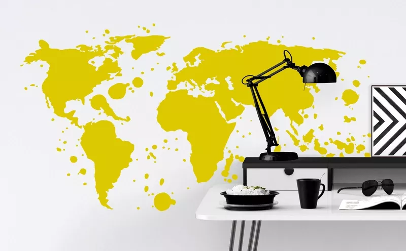 Wandtattoos mit Karten & Kontinenten