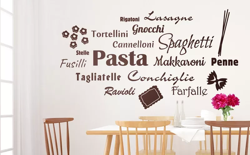 Wandtattoos mit Rezepten & Zutaten