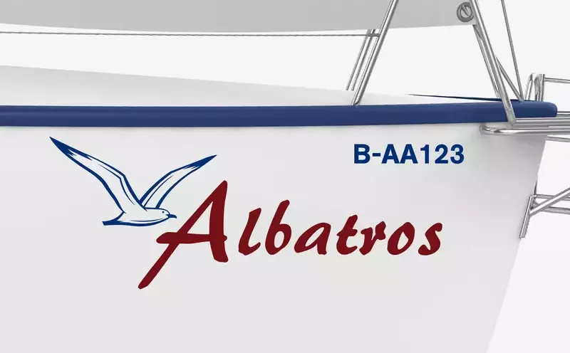 Bootsaufkleber mit Wunschtext & Name