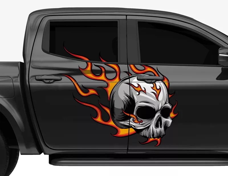 Autoaufkleber Burning Skull