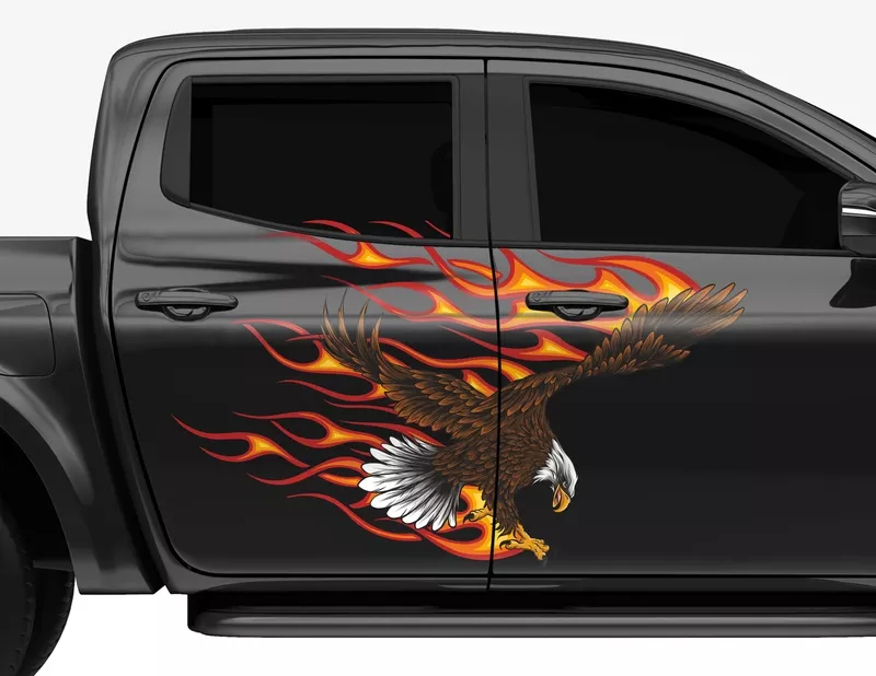 Autoaufkleber Burning Bald Eagle