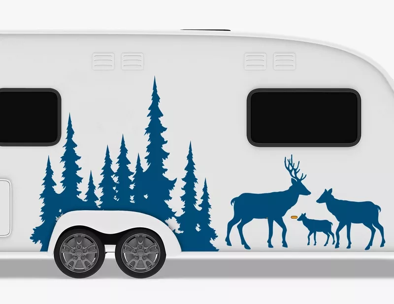 Autoaufkleber Wald der Hirsche