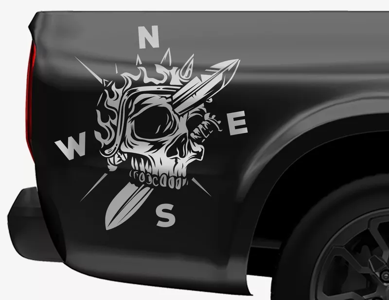 Autoaufkleber Skull Cruiser Compass