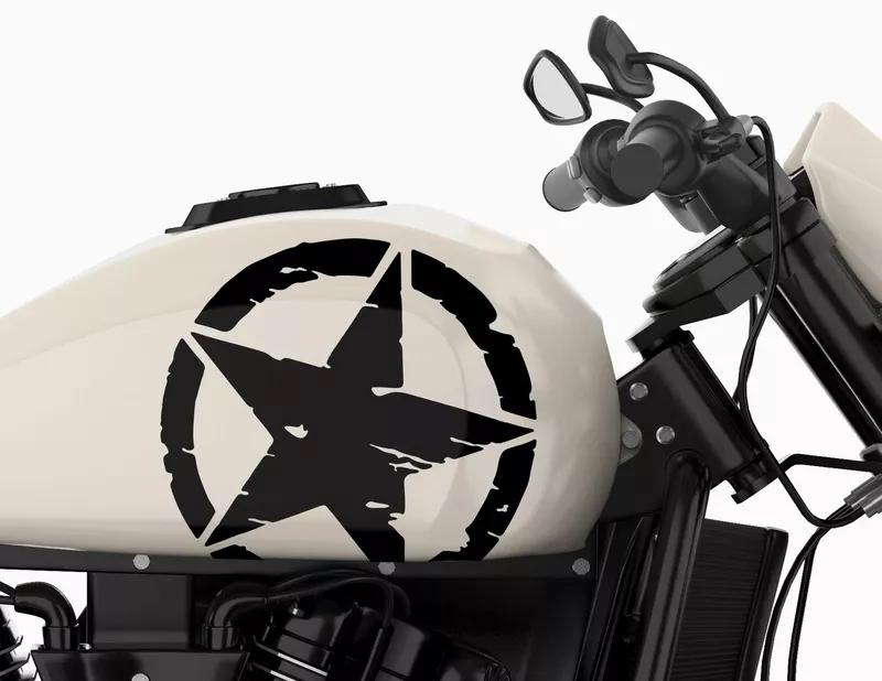Motorradaufkleber Grunge Military Star