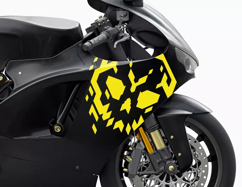 Motorradaufkleber Techno Skull