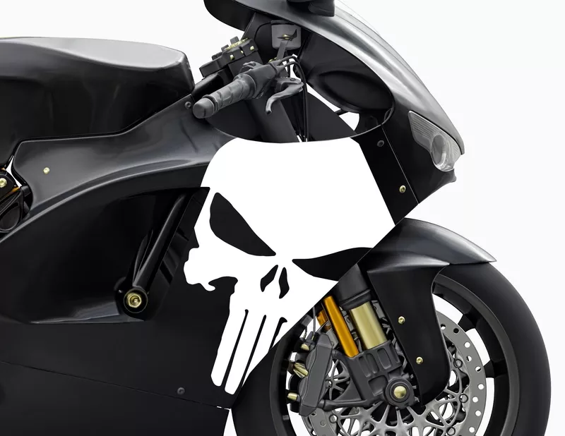Motorradaufkleber Punisher Skull