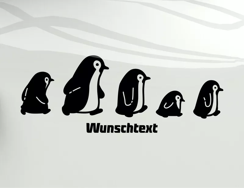 Autoaufkleber Pinguin Familienausflug