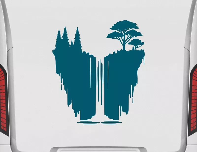 Autoaufkleber Magischer Wasserfall im Wald