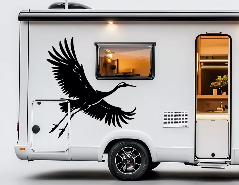 Autoaufkleber Reisender Kranich