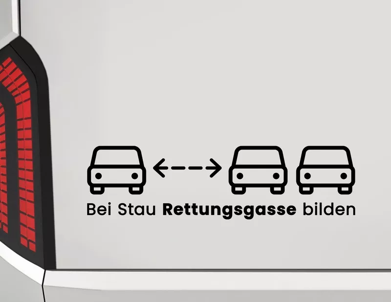 Autoaufkleber Rettungsgasse bilden Icon