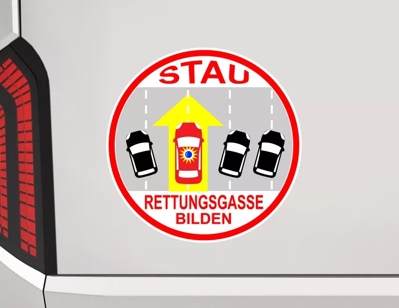 Autoaufkleber Stau – Rettungsgasse bilden