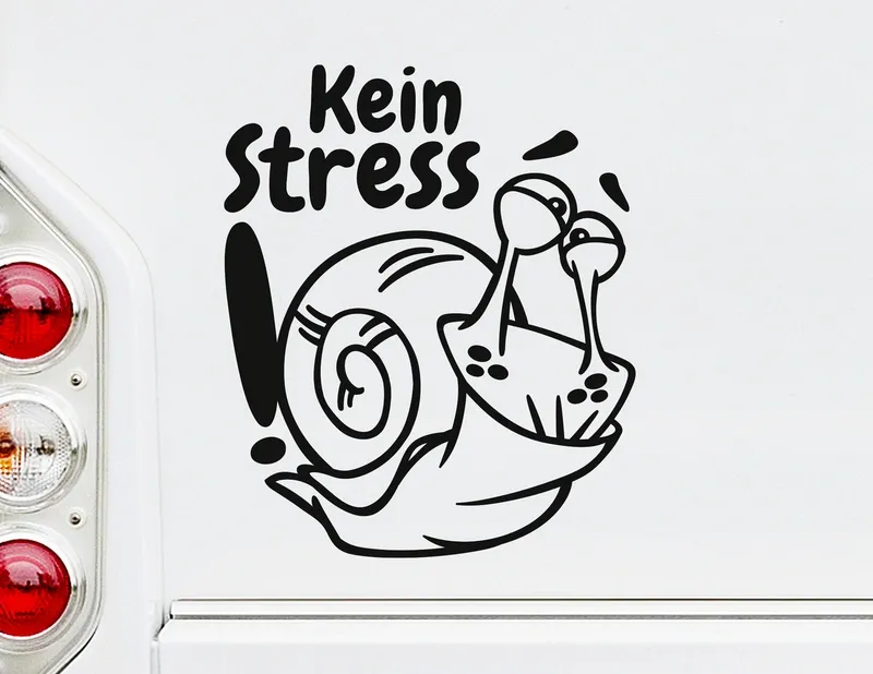 Wohnmobil-Aufkleber Schnecke Kein Stress!