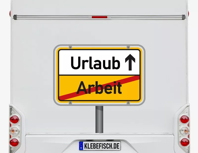 Wohnmobil-Aufkleber Urlaub Ortsschild