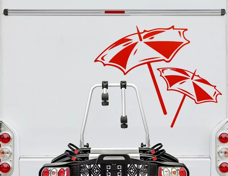 Wohnmobil-Aufkleber Sonnenschirm Duo