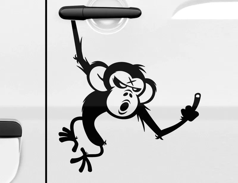 Autoaufkleber Mad Monkey Attitude