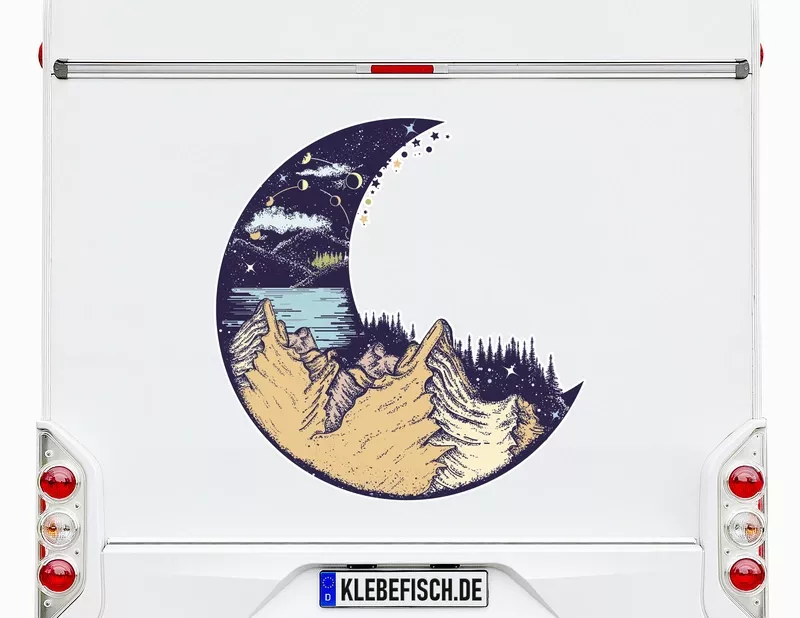 Wohnmobil-Aufkleber Moon & Mountains