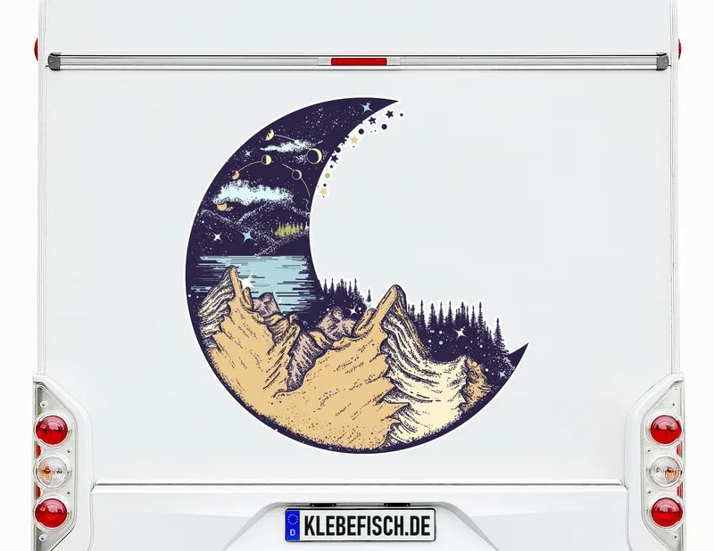 Wohnmobil-Aufkleber Moon & Mountains