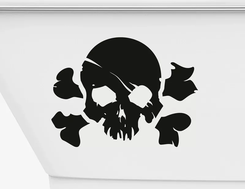 Bootsaufkleber Piratenwarnung