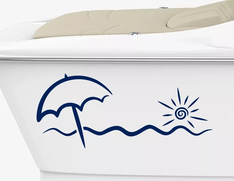 Bootsaufkleber Sonnenschirm & Meeresbrise