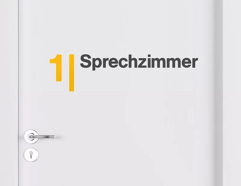 Aufkleber Dein Sprechzimmer Design-Dash