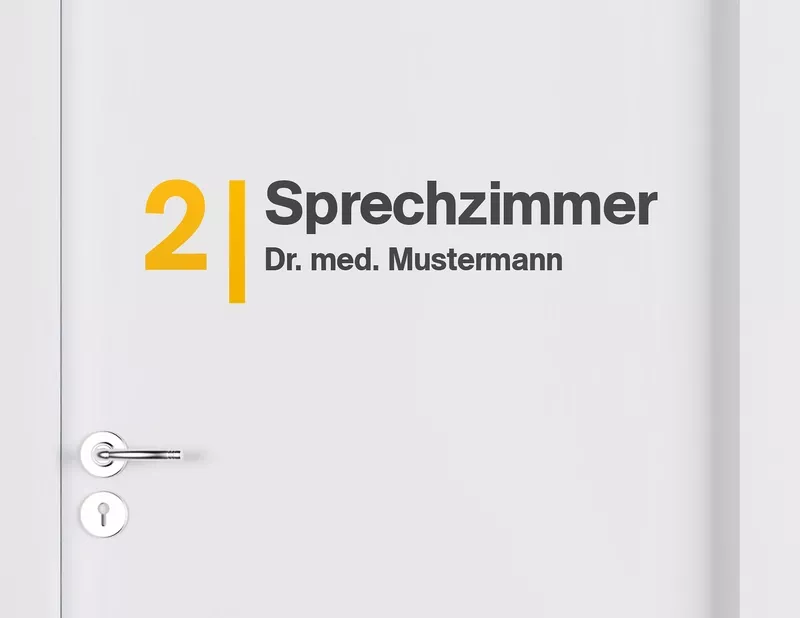 Aufkleber Dein Sprechzimmer Design-Dash & Name