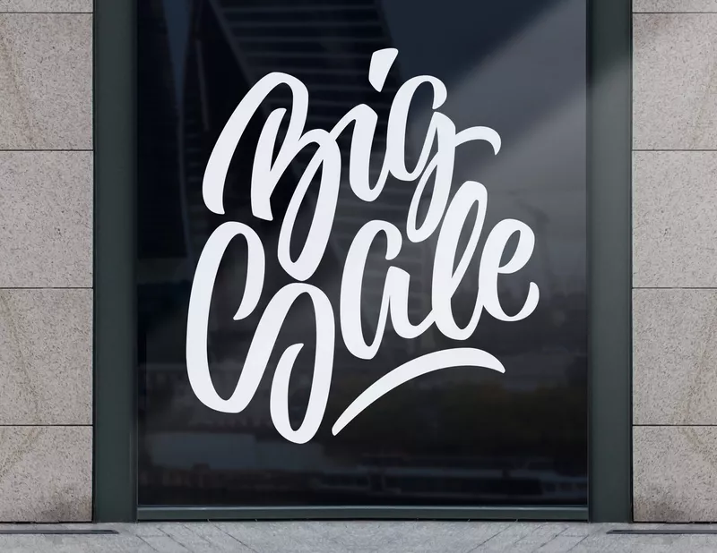 Aufkleber Big Sale Calligraphy